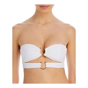 Jade‎ Swim Strapless Cutout Bikini Top White Size L Ring Detail